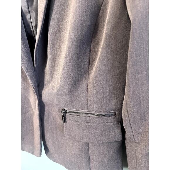 CK Calvin Klein Women's Professional Brown Stretch Blazer, Zip Pockets, Size 10 - Picture 6 of 13